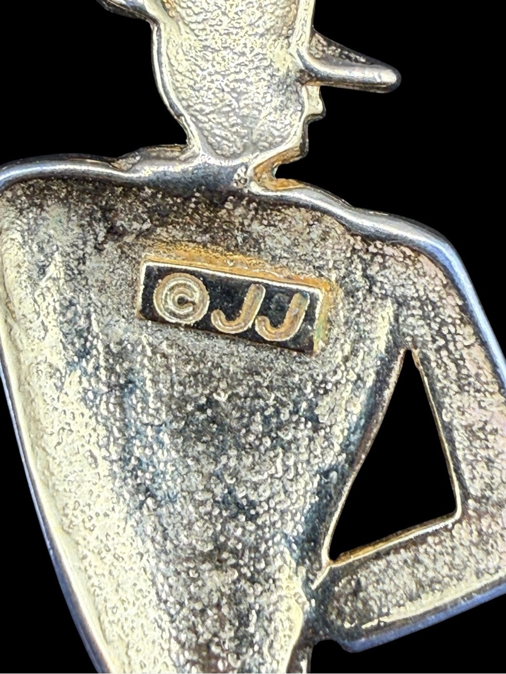 Vintage Jonette Jewelry Gold-Tone Art Deco Couple Drop Earrings - Picture 6 of 6